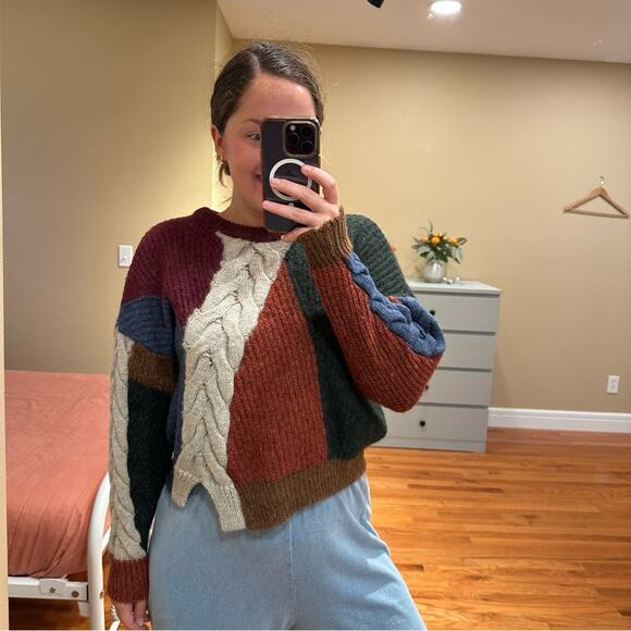 Isabel Marant Etoile Fall Colorblock Alpaca Wool Sweater Medium - Picture 3 of 16